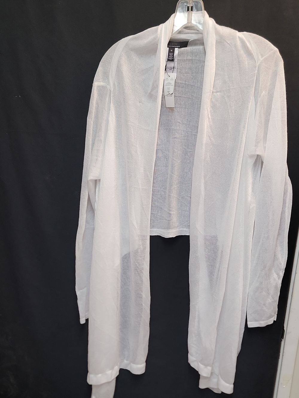 White House Black Market Men's White Open-Front Lightweight Cardigan